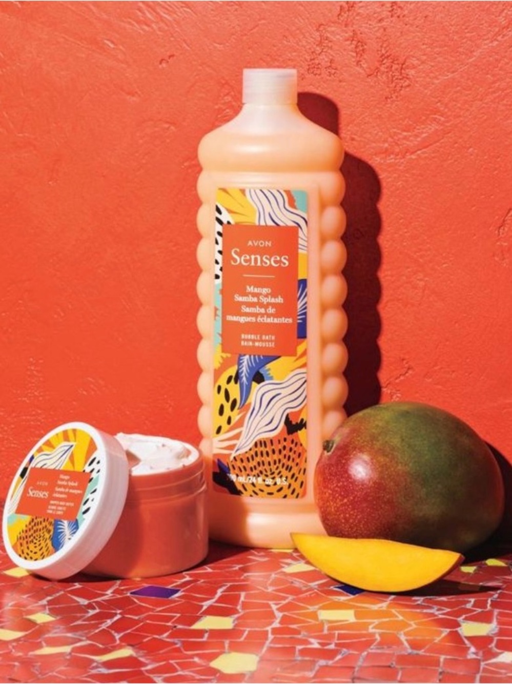 Avon Senses Mango Samba Splash Whipped Body Butter & Bubble Bath Set